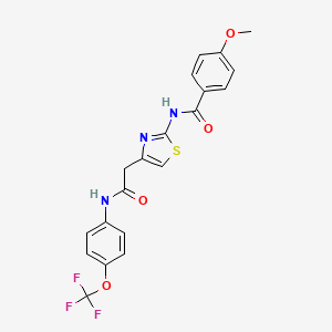 molecular formula C20H16F3N3O4S B6545502 4-methoxy-N-[4-({[4-(trifluoromethoxy)phenyl]carbamoyl}methyl)-1,3-thiazol-2-yl]benzamide CAS No. 946357-93-3