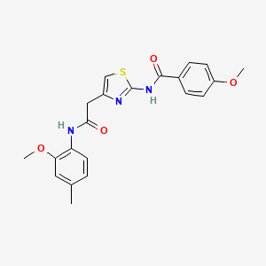 molecular formula C21H21N3O4S B6545516 4-methoxy-N-(4-{[(2-methoxy-4-methylphenyl)carbamoyl]methyl}-1,3-thiazol-2-yl)benzamide CAS No. 946305-49-3