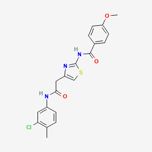 molecular formula C20H18ClN3O3S B6545524 N-(4-{[(3-chloro-4-methylphenyl)carbamoyl]methyl}-1,3-thiazol-2-yl)-4-methoxybenzamide CAS No. 946357-99-9