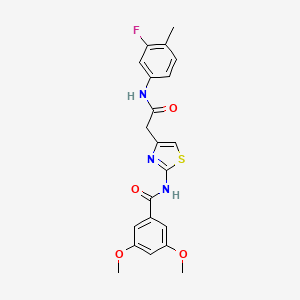 molecular formula C21H20FN3O4S B6545534 N-(4-{[(3-fluoro-4-methylphenyl)carbamoyl]methyl}-1,3-thiazol-2-yl)-3,5-dimethoxybenzamide CAS No. 946274-60-8