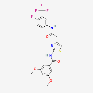 molecular formula C21H17F4N3O4S B6545540 N-[4-({[4-fluoro-3-(trifluoromethyl)phenyl]carbamoyl}methyl)-1,3-thiazol-2-yl]-3,5-dimethoxybenzamide CAS No. 946204-46-2