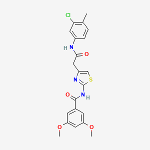 molecular formula C21H20ClN3O4S B6545544 N-(4-{[(3-chloro-4-methylphenyl)carbamoyl]methyl}-1,3-thiazol-2-yl)-3,5-dimethoxybenzamide CAS No. 946358-29-8