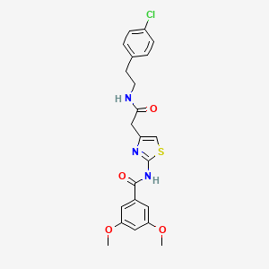 molecular formula C22H22ClN3O4S B6545551 N-[4-({[2-(4-chlorophenyl)ethyl]carbamoyl}methyl)-1,3-thiazol-2-yl]-3,5-dimethoxybenzamide CAS No. 946204-52-0