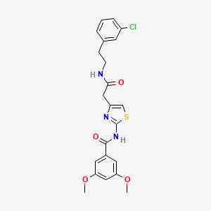 molecular formula C22H22ClN3O4S B6545555 N-[4-({[2-(3-chlorophenyl)ethyl]carbamoyl}methyl)-1,3-thiazol-2-yl]-3,5-dimethoxybenzamide CAS No. 946305-90-4