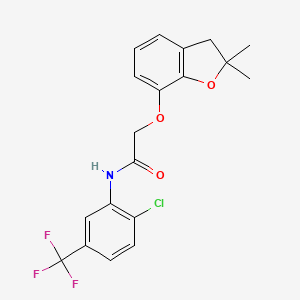 molecular formula C19H17ClF3NO3 B6545565 N-[2-chloro-5-(trifluoromethyl)phenyl]-2-[(2,2-dimethyl-2,3-dihydro-1-benzofuran-7-yl)oxy]acetamide CAS No. 946306-26-9