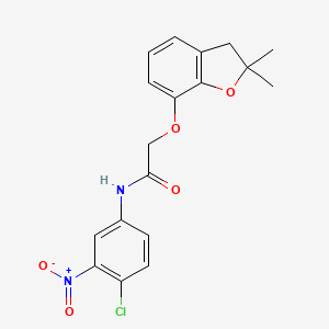 molecular formula C18H17ClN2O5 B6545574 N-(4-chloro-3-nitrophenyl)-2-[(2,2-dimethyl-2,3-dihydro-1-benzofuran-7-yl)oxy]acetamide CAS No. 946275-12-3