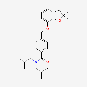 4-{[(2,2-dimethyl-2,3-dihydro-1-benzofuran-7-yl)oxy]methyl}-N,N-bis(2-methylpropyl)benzamide