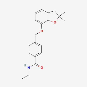 molecular formula C20H23NO3 B6545597 4-{[(2,2-dimethyl-2,3-dihydro-1-benzofuran-7-yl)oxy]methyl}-N-ethylbenzamide CAS No. 946358-97-0