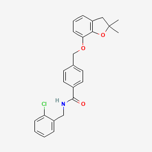 molecular formula C25H24ClNO3 B6545615 N-[(2-chlorophenyl)methyl]-4-{[(2,2-dimethyl-2,3-dihydro-1-benzofuran-7-yl)oxy]methyl}benzamide CAS No. 322459-54-1