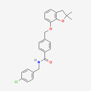 molecular formula C25H24ClNO3 B6545616 N-[(4-chlorophenyl)methyl]-4-{[(2,2-dimethyl-2,3-dihydro-1-benzofuran-7-yl)oxy]methyl}benzamide CAS No. 946306-59-8