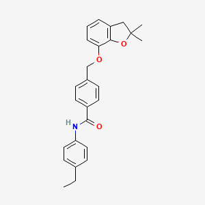molecular formula C26H27NO3 B6545629 4-{[(2,2-dimethyl-2,3-dihydro-1-benzofuran-7-yl)oxy]methyl}-N-(4-ethylphenyl)benzamide CAS No. 946275-45-2