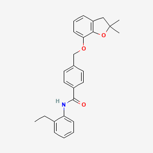 molecular formula C26H27NO3 B6545634 4-{[(2,2-dimethyl-2,3-dihydro-1-benzofuran-7-yl)oxy]methyl}-N-(2-ethylphenyl)benzamide CAS No. 946359-12-2