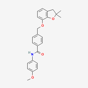molecular formula C25H25NO4 B6545648 4-{[(2,2-dimethyl-2,3-dihydro-1-benzofuran-7-yl)oxy]methyl}-N-(4-methoxyphenyl)benzamide CAS No. 946275-57-6