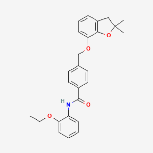 molecular formula C26H27NO4 B6545655 4-{[(2,2-dimethyl-2,3-dihydro-1-benzofuran-7-yl)oxy]methyl}-N-(2-ethoxyphenyl)benzamide CAS No. 946306-77-0