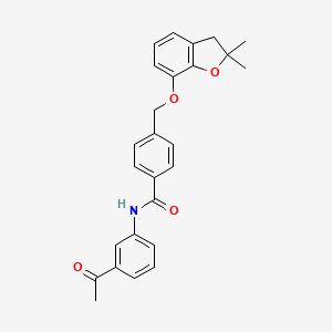 molecular formula C26H25NO4 B6545664 N-(3-acetylphenyl)-4-{[(2,2-dimethyl-2,3-dihydro-1-benzofuran-7-yl)oxy]methyl}benzamide CAS No. 946306-81-6