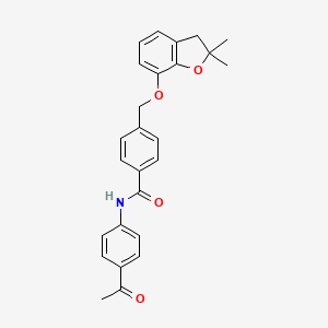 molecular formula C26H25NO4 B6545667 N-(4-acetylphenyl)-4-{[(2,2-dimethyl-2,3-dihydro-1-benzofuran-7-yl)oxy]methyl}benzamide CAS No. 946275-61-2