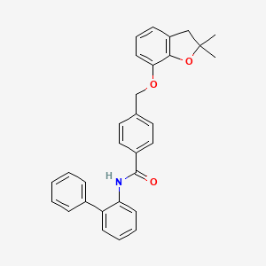 molecular formula C30H27NO3 B6545687 N-{[1,1'-biphenyl]-2-yl}-4-{[(2,2-dimethyl-2,3-dihydro-1-benzofuran-7-yl)oxy]methyl}benzamide CAS No. 946306-85-0