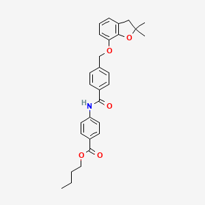 molecular formula C29H31NO5 B6545695 butyl 4-(4-{[(2,2-dimethyl-2,3-dihydro-1-benzofuran-7-yl)oxy]methyl}benzamido)benzoate CAS No. 946205-36-3