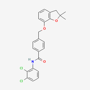 molecular formula C24H21Cl2NO3 B6545703 N-(2,3-dichlorophenyl)-4-{[(2,2-dimethyl-2,3-dihydro-1-benzofuran-7-yl)oxy]methyl}benzamide CAS No. 946275-69-0