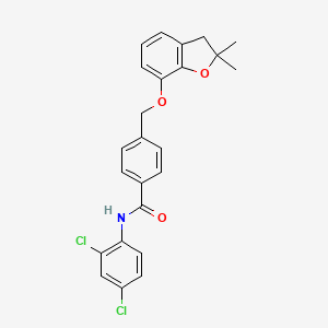 molecular formula C24H21Cl2NO3 B6545707 N-(2,4-dichlorophenyl)-4-{[(2,2-dimethyl-2,3-dihydro-1-benzofuran-7-yl)oxy]methyl}benzamide CAS No. 946205-39-6