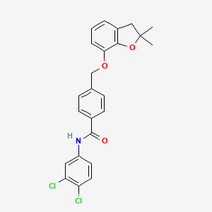 molecular formula C24H21Cl2NO3 B6545710 N-(3,4-dichlorophenyl)-4-{[(2,2-dimethyl-2,3-dihydro-1-benzofuran-7-yl)oxy]methyl}benzamide CAS No. 946359-36-0