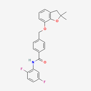 molecular formula C24H21F2NO3 B6545711 N-(2,5-difluorophenyl)-4-{[(2,2-dimethyl-2,3-dihydro-1-benzofuran-7-yl)oxy]methyl}benzamide CAS No. 946306-93-0