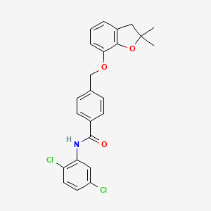 molecular formula C24H21Cl2NO3 B6545718 N-(2,5-dichlorophenyl)-4-{[(2,2-dimethyl-2,3-dihydro-1-benzofuran-7-yl)oxy]methyl}benzamide CAS No. 946306-89-4