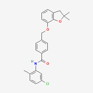 molecular formula C25H24ClNO3 B6545737 N-(5-chloro-2-methylphenyl)-4-{[(2,2-dimethyl-2,3-dihydro-1-benzofuran-7-yl)oxy]methyl}benzamide CAS No. 946307-05-7