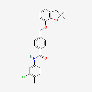 molecular formula C25H24ClNO3 B6545740 N-(3-chloro-4-methylphenyl)-4-{[(2,2-dimethyl-2,3-dihydro-1-benzofuran-7-yl)oxy]methyl}benzamide CAS No. 946359-52-0