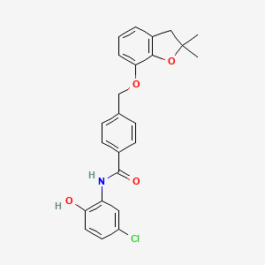 molecular formula C24H22ClNO4 B6545749 N-(5-chloro-2-hydroxyphenyl)-4-{[(2,2-dimethyl-2,3-dihydro-1-benzofuran-7-yl)oxy]methyl}benzamide CAS No. 946307-09-1