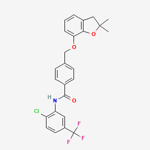 molecular formula C25H21ClF3NO3 B6545754 N-[2-chloro-5-(trifluoromethyl)phenyl]-4-{[(2,2-dimethyl-2,3-dihydro-1-benzofuran-7-yl)oxy]methyl}benzamide CAS No. 946307-13-7