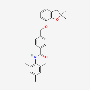 molecular formula C27H29NO3 B6545776 4-{[(2,2-dimethyl-2,3-dihydro-1-benzofuran-7-yl)oxy]methyl}-N-(2,4,6-trimethylphenyl)benzamide CAS No. 946307-21-7