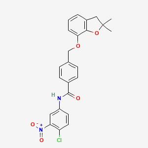 molecular formula C24H21ClN2O5 B6545788 N-(4-chloro-3-nitrophenyl)-4-{[(2,2-dimethyl-2,3-dihydro-1-benzofuran-7-yl)oxy]methyl}benzamide CAS No. 946307-25-1