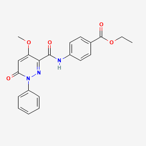 molecular formula C21H19N3O5 B6545803 ethyl 4-(4-methoxy-6-oxo-1-phenyl-1,6-dihydropyridazine-3-amido)benzoate CAS No. 946255-45-4