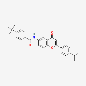 molecular formula C29H29NO3 B6545809 4-tert-butyl-N-{4-oxo-2-[4-(propan-2-yl)phenyl]-4H-chromen-6-yl}benzamide CAS No. 929390-53-4