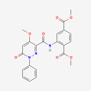 molecular formula C22H19N3O7 B6545816 1,4-dimethyl 2-(4-methoxy-6-oxo-1-phenyl-1,6-dihydropyridazine-3-amido)benzene-1,4-dicarboxylate CAS No. 946230-27-9