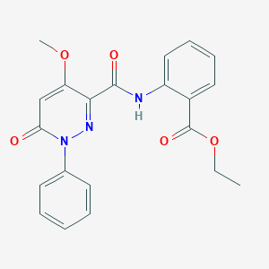 molecular formula C21H19N3O5 B6545822 ethyl 2-(4-methoxy-6-oxo-1-phenyl-1,6-dihydropyridazine-3-amido)benzoate CAS No. 946255-48-7