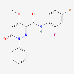 molecular formula C18H13BrFN3O3 B6545826 N-(4-bromo-2-fluorophenyl)-4-methoxy-6-oxo-1-phenyl-1,6-dihydropyridazine-3-carboxamide CAS No. 946255-51-2