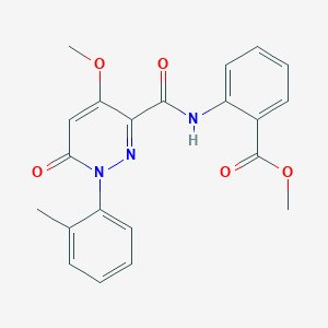molecular formula C21H19N3O5 B6545843 methyl 2-[4-methoxy-1-(2-methylphenyl)-6-oxo-1,6-dihydropyridazine-3-amido]benzoate CAS No. 946333-30-8