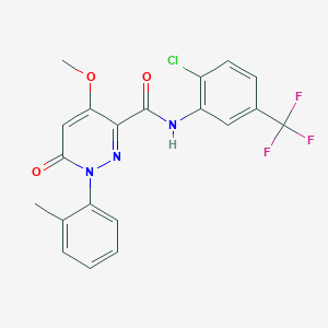 molecular formula C20H15ClF3N3O3 B6545868 N-[2-chloro-5-(trifluoromethyl)phenyl]-4-methoxy-1-(2-methylphenyl)-6-oxo-1,6-dihydropyridazine-3-carboxamide CAS No. 946255-61-4