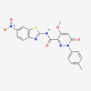 molecular formula C20H15N5O5S B6545885 4-methoxy-1-(4-methylphenyl)-N-(6-nitro-1,3-benzothiazol-2-yl)-6-oxo-1,6-dihydropyridazine-3-carboxamide CAS No. 921538-44-5