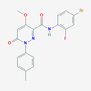 molecular formula C19H15BrFN3O3 B6545925 N-(4-bromo-2-fluorophenyl)-4-methoxy-1-(4-methylphenyl)-6-oxo-1,6-dihydropyridazine-3-carboxamide CAS No. 946255-97-6