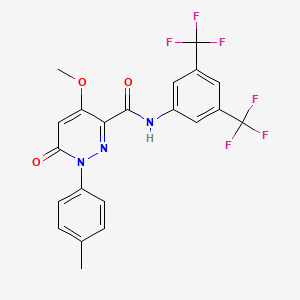 molecular formula C21H15F6N3O3 B6545933 N-[3,5-bis(trifluoromethyl)phenyl]-4-methoxy-1-(4-methylphenyl)-6-oxo-1,6-dihydropyridazine-3-carboxamide CAS No. 946380-38-7