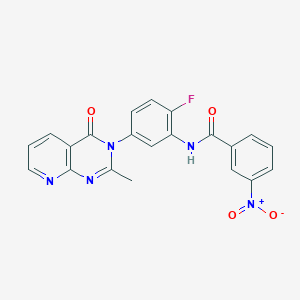 N-(2-fluoro-5-{2-methyl-4-oxo-3H,4H-pyrido[2,3-d]pyrimidin-3-yl}phenyl)-3-nitrobenzamide