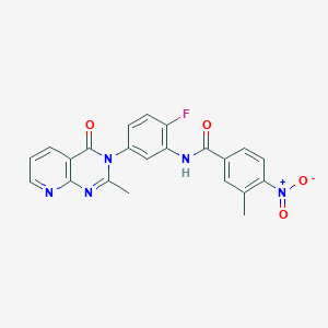 molecular formula C22H16FN5O4 B6545966 N-(2-fluoro-5-{2-methyl-4-oxo-3H,4H-pyrido[2,3-d]pyrimidin-3-yl}phenyl)-3-methyl-4-nitrobenzamide CAS No. 921778-34-9