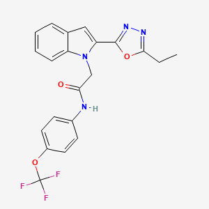 molecular formula C21H17F3N4O3 B6545983 2-[2-(5-ethyl-1,3,4-oxadiazol-2-yl)-1H-indol-1-yl]-N-[4-(trifluoromethoxy)phenyl]acetamide CAS No. 946334-47-0