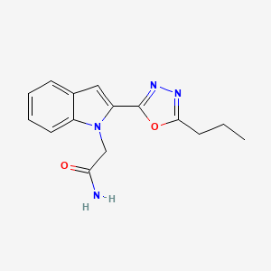 molecular formula C15H16N4O2 B6546003 2-[2-(5-propyl-1,3,4-oxadiazol-2-yl)-1H-indol-1-yl]acetamide CAS No. 946231-98-7