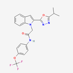 molecular formula C22H19F3N4O3 B6546020 2-{2-[5-(propan-2-yl)-1,3,4-oxadiazol-2-yl]-1H-indol-1-yl}-N-[4-(trifluoromethoxy)phenyl]acetamide CAS No. 946257-78-9