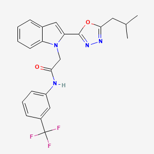 molecular formula C23H21F3N4O2 B6546054 2-{2-[5-(2-methylpropyl)-1,3,4-oxadiazol-2-yl]-1H-indol-1-yl}-N-[3-(trifluoromethyl)phenyl]acetamide CAS No. 946280-26-8