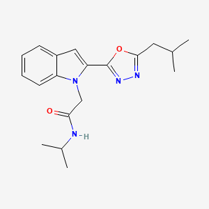 molecular formula C19H24N4O2 B6546083 2-{2-[5-(2-methylpropyl)-1,3,4-oxadiazol-2-yl]-1H-indol-1-yl}-N-(propan-2-yl)acetamide CAS No. 946362-23-8